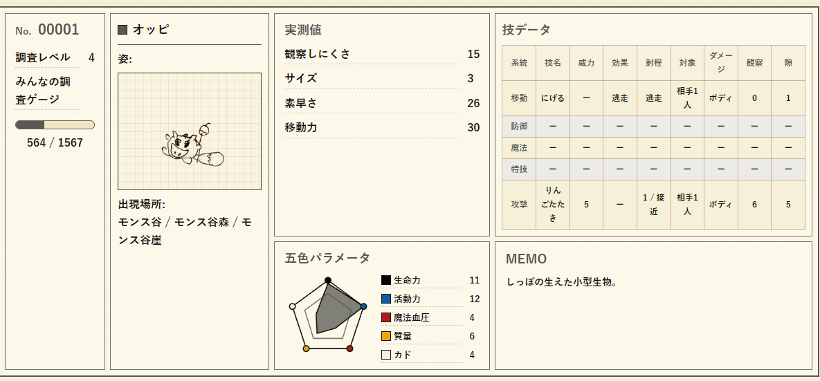 モンスターデータ画面3
